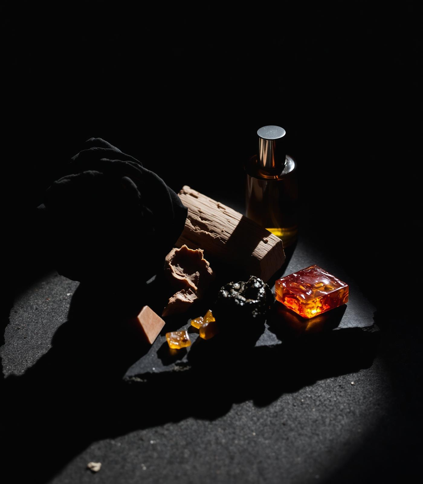 Notes olfactives : ambre, bois de santal, rose noire